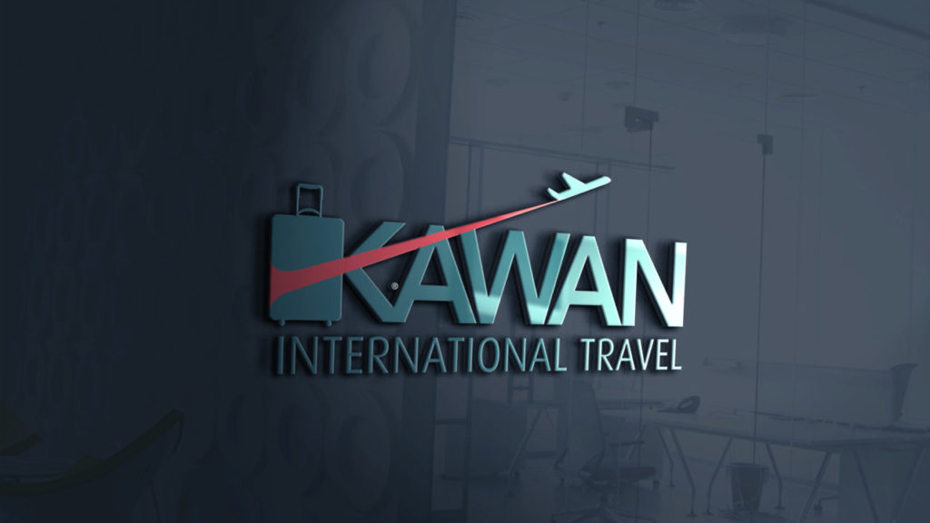 Download 3d glass window logo mockup - Kawan International Travel